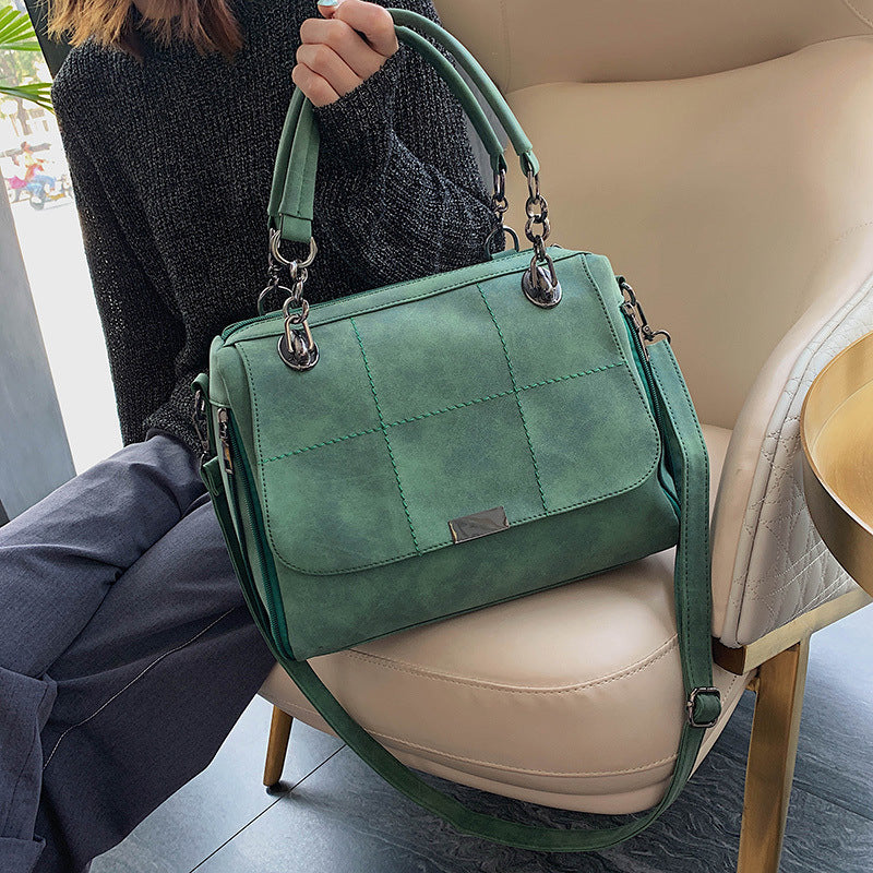 Matte Women Scrub Female Shoulder Bags Large Capacity Matcha Green PU Leather Lady Totes Boston Bag for Travel Hand Bags Matte Women Scrub Female Shoulder Bags Large Capacity Matcha Green PU Leather Lady Totes Boston Bag for Travel Hand Bags